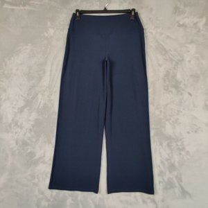 Spanx Go With The Flow Leg Pants Women Large Blue Pull On Wide Leg Hi Rise Lined